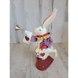 Alice in wonderland vintage metal rabbit trumpet Queen of hearts Xmas home
